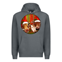 Rock Christmas Cow, Premium Hoodie - Jasminsmagicworld