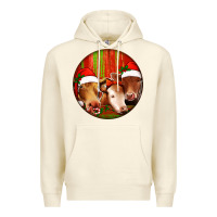 Sandshell Christmas Cow, Premium Hoodie - Jasminsmagicworld