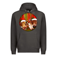 Smoke Christmas Cow, Premium Hoodie - Jasminsmagicworld