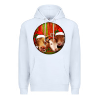 White Christmas Cow, Premium Hoodie - Jasminsmagicworld