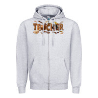 Heather Grey melanin teacher Zipper Hoodie - texasbilliewilder