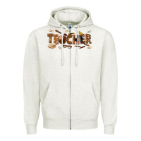 Oatmeal Heather melanin teacher Zipper Hoodie - texasbilliewilder
