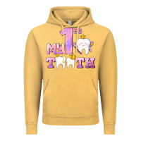 Vintage Mustard my first tooth with teeth for girls Vintage Hoodie - AdoDesignShop