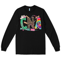Black cna nurse tie dye leopard Long Sleeve Tee - RanaPortraitStore