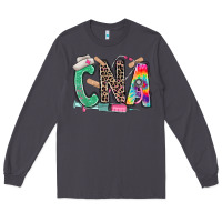 Smoke cna nurse tie dye leopard Long Sleeve Tee - RanaPortraitStore