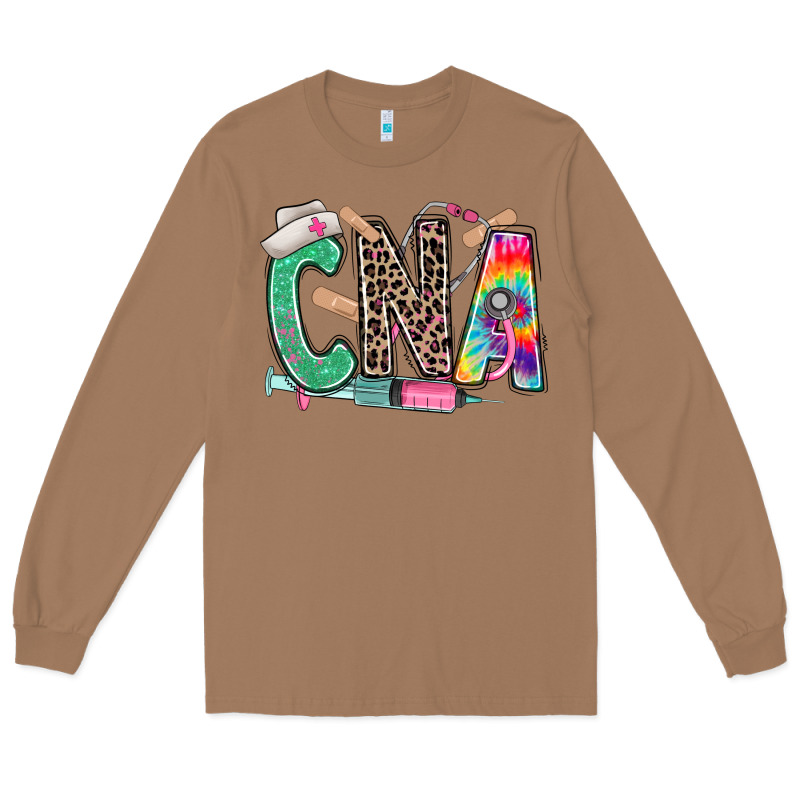 Cna Nurse Tie Dye Leopard Long Sleeve Tee by RanaPortraitStore | Teevron
