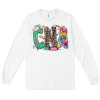 White cna nurse tie dye leopard Long Sleeve Tee - RanaPortraitStore