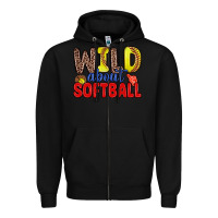 Black wild about softball Zipper Hoodie - Zillion Design Studio
