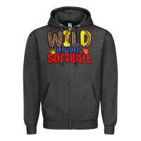 Charcoal Heather wild about softball Zipper Hoodie - Zillion Design Studio