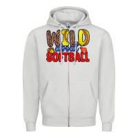 Dove Grey wild about softball Zipper Hoodie - Zillion Design Studio