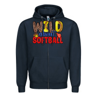 Navy wild about softball Zipper Hoodie - Zillion Design Studio