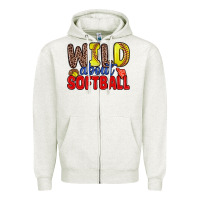 Oatmeal Heather wild about softball Zipper Hoodie - Zillion Design Studio
