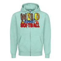 Seafoam wild about softball Zipper Hoodie - Zillion Design Studio