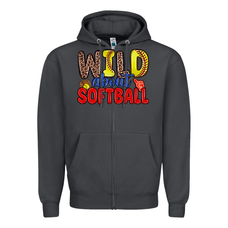Wild About Softball Zipper Hoodie by Zillion Design Studio | Teevron