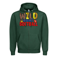 Sports Green wild about softball Zipper Hoodie - Zillion Design Studio