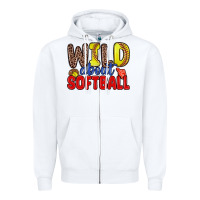 White wild about softball Zipper Hoodie - Zillion Design Studio