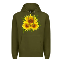 Army Green maximillian perennial sunflower Premium Hoodie - LillyAllenDesigns