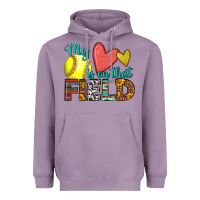 Lavender my heart is on that field softball Heavyweight Hoodie - HRA Design Shop