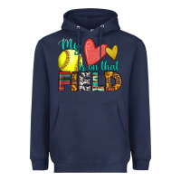 Navy my heart is on that field softball Heavyweight Hoodie - HRA Design Shop