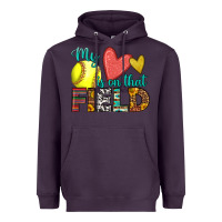 Plum my heart is on that field softball Heavyweight Hoodie - HRA Design Shop