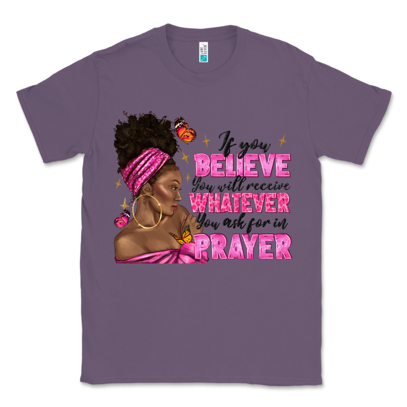 Afro Woman Bun And Religion Faith Prayer Classic Tee by texasbilliewilder | Teevron