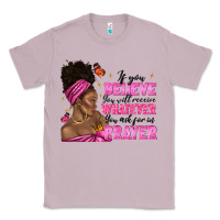 Lilac afro woman bun and religion faith prayer Classic Tee - texasbilliewilder