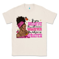 Natural afro woman bun and religion faith prayer Classic Tee - texasbilliewilder