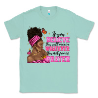 Seafoam afro woman bun and religion faith prayer Classic Tee - texasbilliewilder