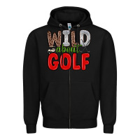 Black wild about golf Zipper Hoodie - Zillion Design Studio