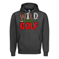Charcoal Heather wild about golf Zipper Hoodie - Zillion Design Studio