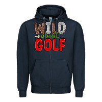Navy wild about golf Zipper Hoodie - Zillion Design Studio