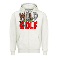 Oatmeal Heather wild about golf Zipper Hoodie - Zillion Design Studio