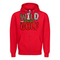 Red wild about golf Zipper Hoodie - Zillion Design Studio
