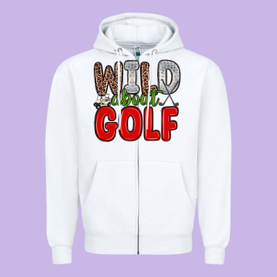 Wild About Golf Zipper Hoodie Designed By Zillion Design Studio