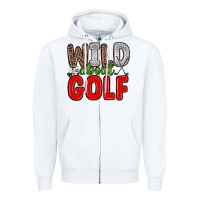 White wild about golf Zipper Hoodie - Zillion Design Studio
