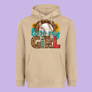 Love My Girl Baseball Heavyweight Hoodie Designed By Hra Design Shop