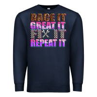 Navy race ıt great ıt fıx ıt repeat ıt Premium Sweatshirt - AdoDesignShop