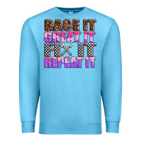 Ocean Blue race ıt great ıt fıx ıt repeat ıt Premium Sweatshirt - AdoDesignShop
