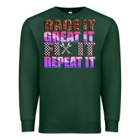 Sports Green race ıt great ıt fıx ıt repeat ıt Premium Sweatshirt - AdoDesignShop