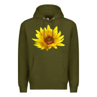 Army Green Maximillian Perennial Sunflower Premium Hoodie - LillyAllenDesigns