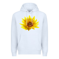 White Maximillian Perennial Sunflower Premium Hoodie - LillyAllenDesigns