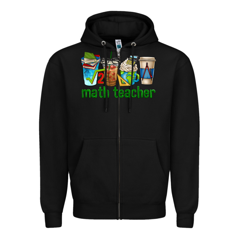 Math Teacher Coffee Cups Zipper Hoodie by texasbilliewilder | Teevron