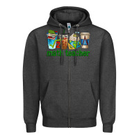 Charcoal Heather math teacher coffee cups Zipper Hoodie - texasbilliewilder