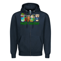 Navy math teacher coffee cups Zipper Hoodie - texasbilliewilder