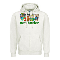 Oatmeal Heather math teacher coffee cups Zipper Hoodie - texasbilliewilder
