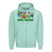 Seafoam math teacher coffee cups Zipper Hoodie - texasbilliewilder