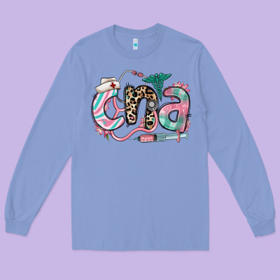 Long Sleeve Tee floral cna certified nursing assistant