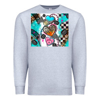 Heather Grey race heart Premium Sweatshirt - AdoDesignShop