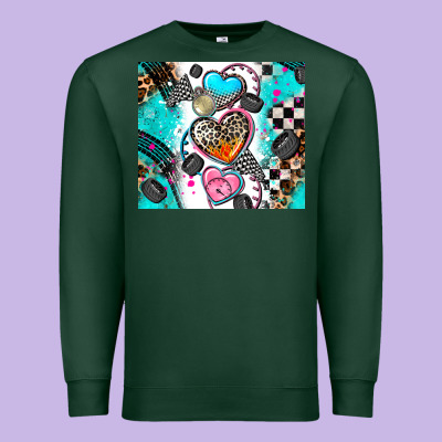 Race Heart Premium Sweatshirt Designed By Adodesignshop