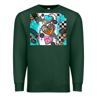Sports Green race heart Premium Sweatshirt - AdoDesignShop